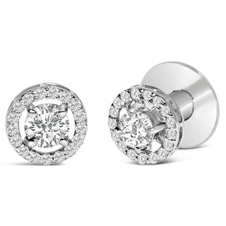 Diamond Halo Cufflink | 4K White Gold 1 3/4 Cttw Lab Grown