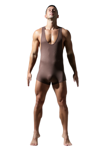 Men's One-Piece Bodysuit - Sleek Tank Top Style