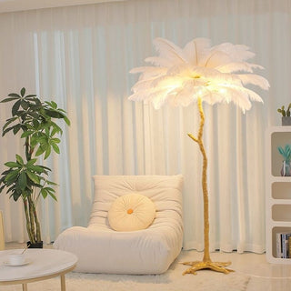 Luxury Ostrich Feather Led Floor Lamp | 3CARATS
