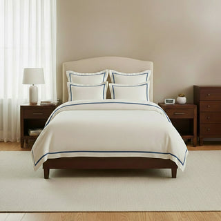 Linen Frame Trim Duvet Cover Set