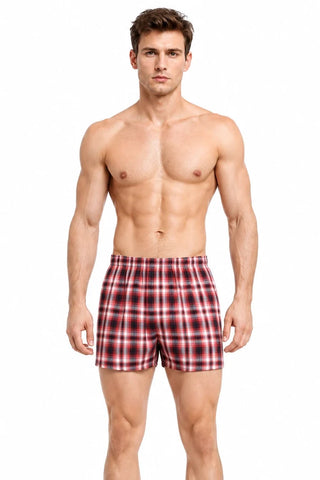 Men's Cotton Plaid Boxer Shorts