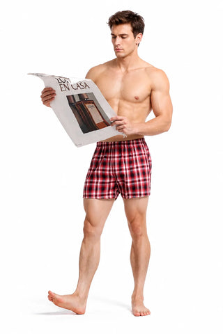 Men's Cotton Plaid Boxer Shorts