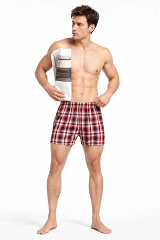 Men's Cotton Plaid Boxer Shorts