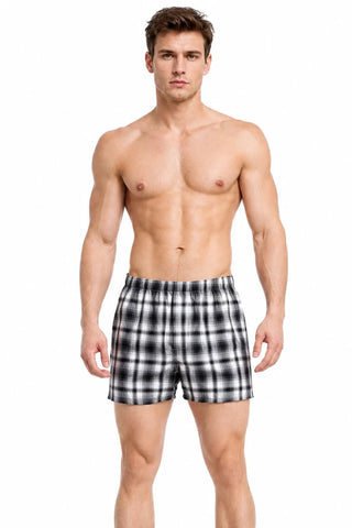 Men's Cotton Plaid Boxer Shorts