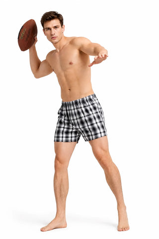 Men's Cotton Plaid Boxer Shorts