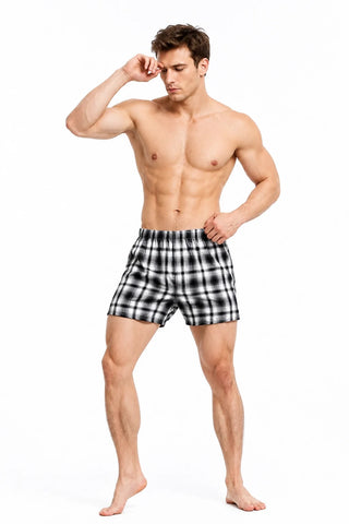 Men's Cotton Plaid Boxer Shorts