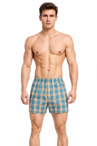 Men's Cotton Plaid Boxer Shorts