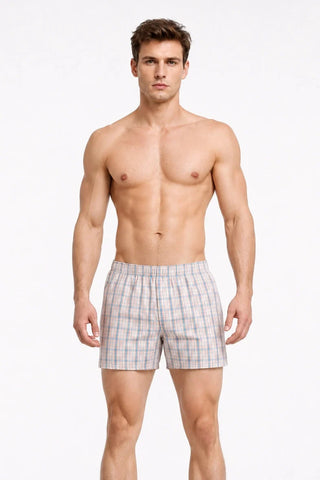 Men's Cotton Plaid Boxer Shorts