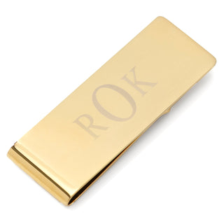 Stainless Steel Gold Engravable Money Clip - MENAGERIE Intimates MENS Lingerie