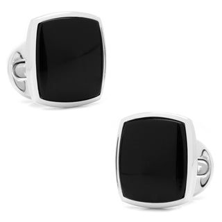 Sterling Silver and Onyx Cufflinks | Classic Cushion