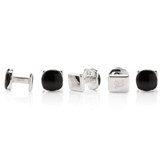 Sterling Silver and Black Onyx 5-Studs | Classic Formal