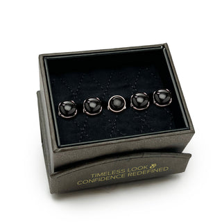 Sterling Silver and Black Onyx 5-Studs | Classic Formal