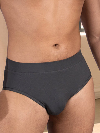 Everyday Ribbed Brief | GRAY