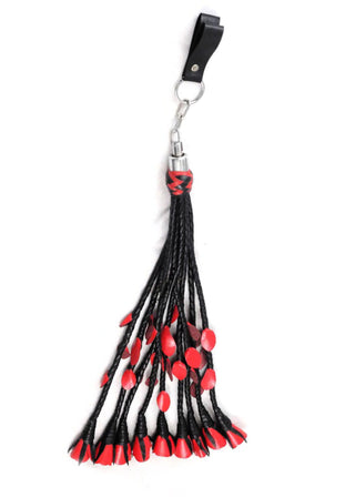 Rose Leather Finger Flogger | 9 Braided Falls