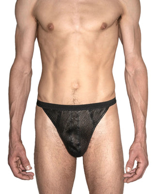 SIR THONG | LEATHER MESH - MENAGERIE Intimates MENS Lingerie