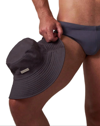 Statement Wide Brim Bucket Hat | Gunmetal - MENAGERIE Intimates MENS Lingerie