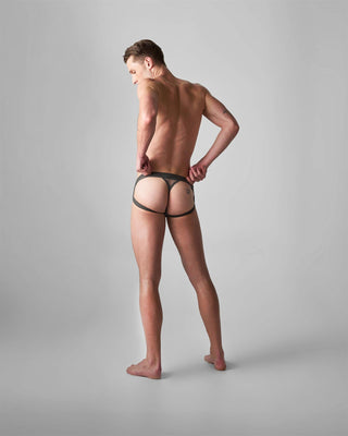 Edge Net Jock+Thong | Gunmetal