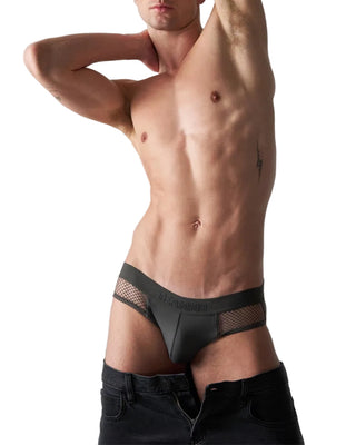 Edge Net Jock+Thong | Gunmetal