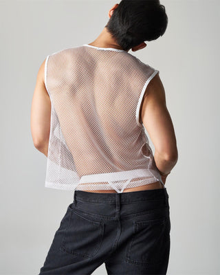 Edge Net Muscle Tank | Chalk - MENAGERIE Intimates MENS Lingerie
