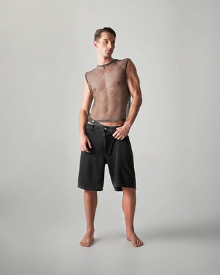 Edge Net Muscle Tank | Gunmetal - MENAGERIE Intimates MENS Lingerie