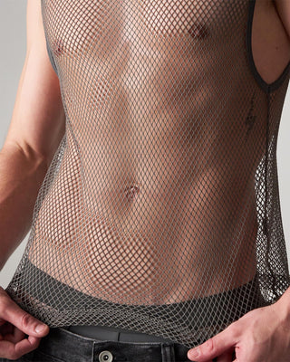 Edge Net Muscle Tank | Gunmetal - MENAGERIE Intimates MENS Lingerie
