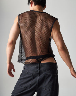 Edge Net Muscle Tank | Jet - MENAGERIE Intimates MENS Lingerie