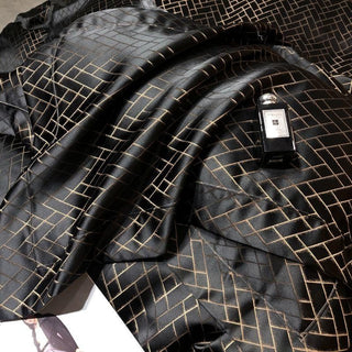 Talia Black Gold Cotton Satin Bedding Set | 3CARATS - MENAGERIE Intimates MENS Lingerie