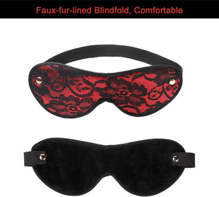 ScarletLace BDSM Hogtie Set, Cuffs & Blindfold