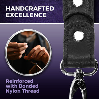 SableChain Premium BDSM Fur-Lined Leather Cuffs Set