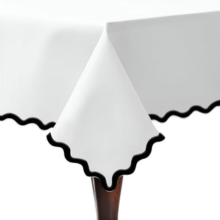 Applique Scalloped Embroidery Cotton Table Cloth