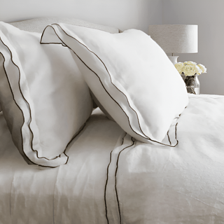 Linen Double Edge Embroidery Duvet Cover Set