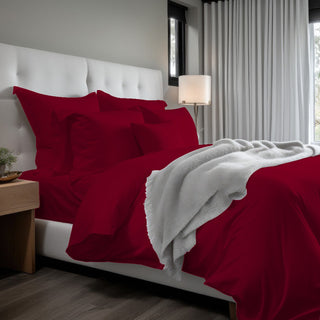 400TC Cotton Sateen Solid Duvet Cover Set