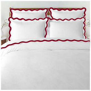 400TC Applique Scalloped Embroidery Cotton Duvet Cover Set