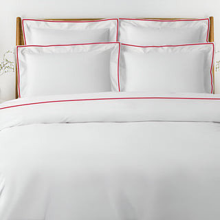 400TC Embroidery Cotton Sateen Solid Duvet Cover Set