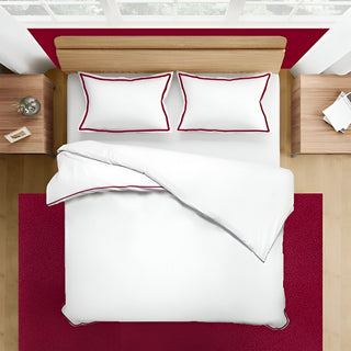 400TC Embroidery Cotton Sateen Solid Duvet Cover Set