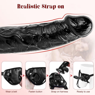 Vibrating Dildo | Strap-On + Harness Set