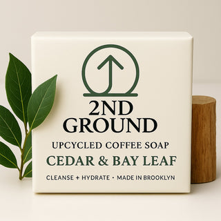 Cedar + Bay Leaf | Coffee Soap | Exfoliating, Hydrating, Zero-Waste