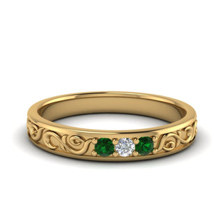 Classic Mens 3 Stone Wedding Band - MENAGERIE Intimates MENS Lingerie