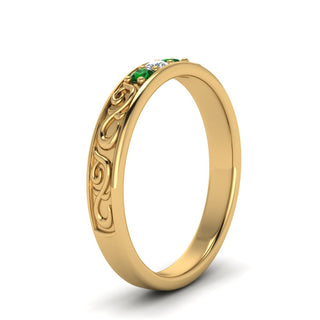 Classic Mens 3 Stone Wedding Band - MENAGERIE Intimates MENS Lingerie
