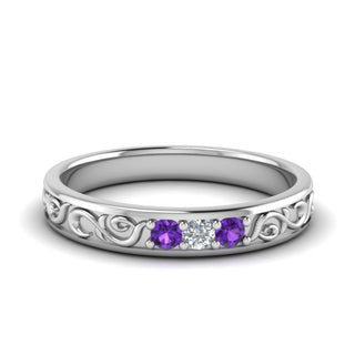 Classic Mens 3 Stone Wedding Band - MENAGERIE Intimates MENS Lingerie