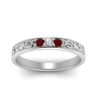 Classic Mens 3 Stone Wedding Band - MENAGERIE Intimates MENS Lingerie