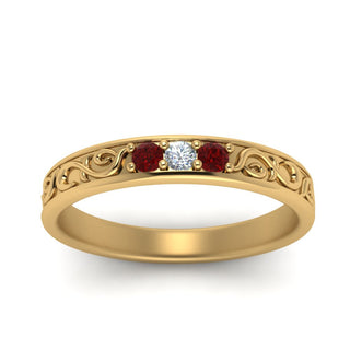 Classic Mens 3 Stone Wedding Band - MENAGERIE Intimates MENS Lingerie