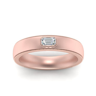 Comfort Fit Mens Milgrain Outline Ring