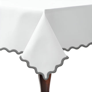 Applique Scalloped Embroidery Cotton Table Cloth