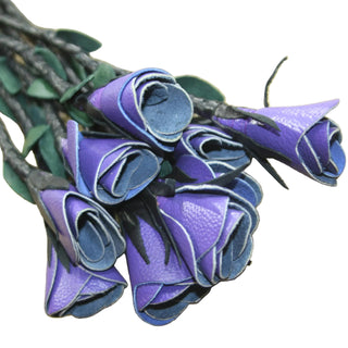 Purple Rose Heavy Duty Leather Flogger | 9 Braided Falls & Cat-o-nine Tails