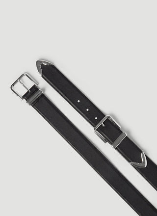 Dolce & Gabbana Double Buckle Leather Belt