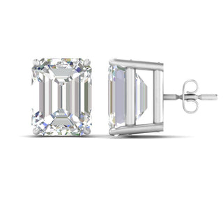 Emerald Cut Diamond Stud Earrings