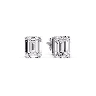 Emerald Cut Diamond Stud Earrings