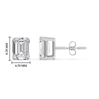 Emerald Cut Diamond Stud Earrings
