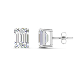 Emerald Cut Diamond Stud Earrings